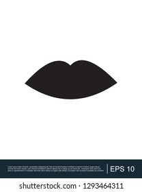 Black lips smile icon template