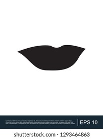 Black lips smile icon template