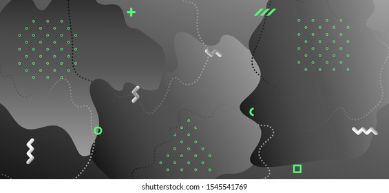 Black Liquid Design. Hipster Digital Background. Abstract Graphic Website. Gray Fluid Banner. Creative Liquid Poster. Gradient Digital Decoration. Fashion Flow Cover. Dark Liquid Concept.