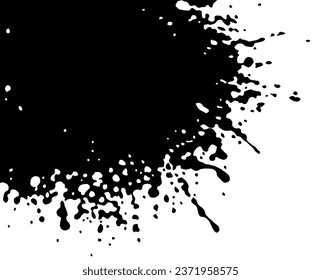 Black liquid is dripping. Paint dripping on a white background. Black paint drips. Grunge texture. Templates for design, banners, creativity.