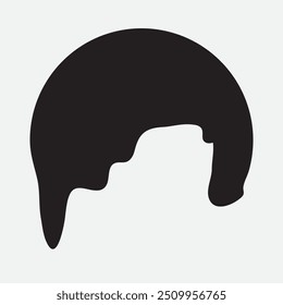 Líquido preto fluindo, derramado, queda, splash, vazamento conceito vetor pintura ícone pingos. Ink gotejamento e preto derretimento gotejamento. ilustração vetorial.