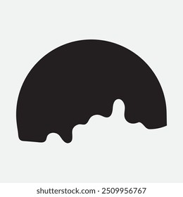 Líquido negro que fluye, derramado, caída, salpicadura, concepto de fuga Vector pintura gotas icono. Goteo de tinta y goteo de fusión negro. Ilustración vectorial.