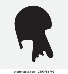 Líquido preto fluindo, derramado, queda, splash, vazamento conceito vetor pintura ícone pingos. Ink gotejamento e preto derretimento gotejamento. ilustração vetorial.