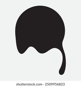 Líquido negro que fluye, derramado, caída, salpicadura, concepto de fuga Vector pintura gotas icono. Goteo de tinta y goteo de fusión negro. Ilustración vectorial.