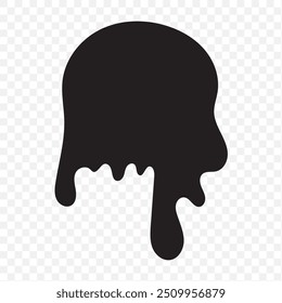Líquido preto fluindo, derramado, queda, splash, vazamento conceito vetor pintura ícone pingos. Ink gotejamento e preto derretimento gotejamento. ilustração vetorial.