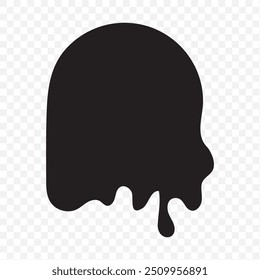 Black Liquid Flowing, spilled, drop, splash, leak concept vector paint drops icon. Ink drip and black Melt Drips. vector illustration.