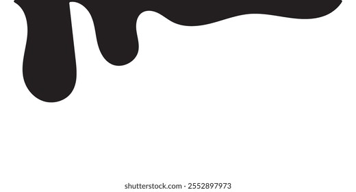 Black Liquid Flowing, spilled, drop, splash, leak concept vector paint drops icon. Ink drip and black Melt Drips. vector illustration. 333