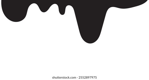 Black Liquid Flowing, spilled, drop, splash, leak concept vector paint drops icon. Ink drip and black Melt Drips. vector illustration. 333