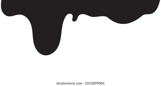 Black Liquid Flowing, spilled, drop, splash, leak concept vector paint drops icon. Ink drip and black Melt Drips. vector illustration. 333