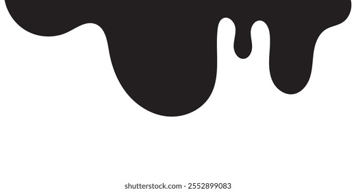 Black Liquid Flowing, spilled, drop, splash, leak concept vector paint drops icon. Ink drip and black Melt Drips. vector illustration. 333