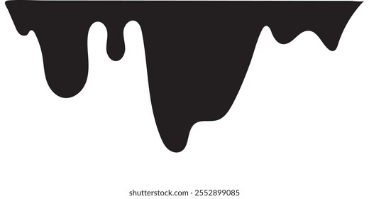 Black Liquid Flowing, spilled, drop, splash, leak concept vector paint drops icon. Ink drip and black Melt Drips. vector illustration. 333