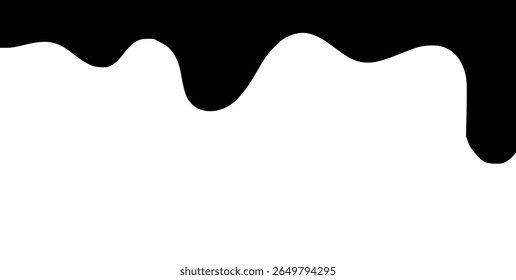 Líquido preto fluindo, derramado, queda, splash, vazamento conceito vetor pintura ícone pingos. Ink gotejamento e preto derretimento gotejamento. ilustração vetorial.