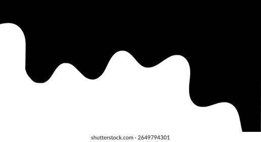 Líquido negro que fluye, derramado, caída, salpicadura, concepto de fuga Vector pintura gotas icono. Goteo de tinta y goteo de fusión negro. Ilustración vectorial.