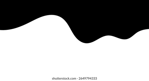 Líquido negro que fluye, derramado, caída, salpicadura, concepto de fuga Vector pintura gotas icono. Goteo de tinta y goteo de fusión negro. Ilustración vectorial.