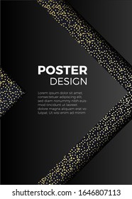 plantilla de diseño de afiches de oro líquido negro para carteles, folletos, sábanas, banderas, invitaciones, redes sociales. fondo abstracto moderno