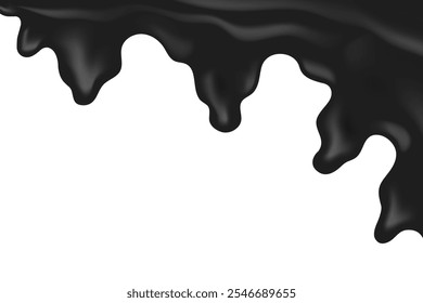 Líquido Negro Aislado Sobre Fondo Blanco Con Espacio para texto. Fondo de pantalla Abstractas de Negocios. Ilustración vectorial