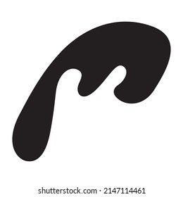 Marco de forma líquido negro.Forma orgánica. Mancha irregular.Figura abstracta líquida.Elemento gráfico, formas lisas.Ilustración plana vectorial.Aislada sobre fondo blanco.