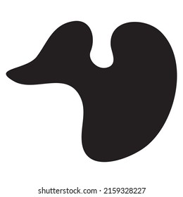 Marco de forma líquido negro.Forma orgánica. Mancha irregular.Figura abstracta líquida.Elemento gráfico, formas lisas.Ilustración plana vectorial.Aislada sobre fondo blanco.