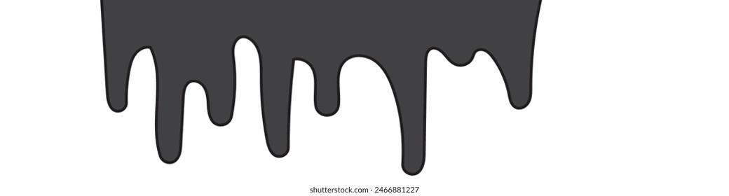  Gotas negras de Vector líquido. Fluido, derramado, caída, salpicadura, fuga concepto Vector. goteo de tinta y negro derretimiento goteos. Ilustración vectorial.