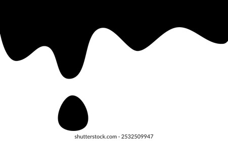 Black Liquid vector paint drops. Flowing, spilled, drop, splash, leak concept vector. ink drip and black Melt Drips. vector illustration. Oil drop.
