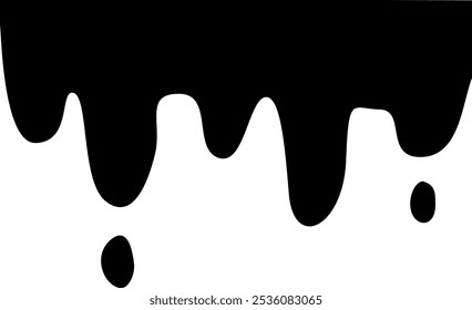 Black Liquid vector paint drops. Flowing, spilled, drop, splash, leak concept vector. ink drip and black Melt Drips. vector illustration. Oil drop.