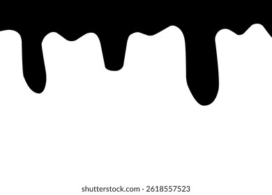 Black Liquid vector paint drops. Flowing, spilled, drop, splash, leak concept vector. ink drip and black Melt Drips. vector illustration.	

