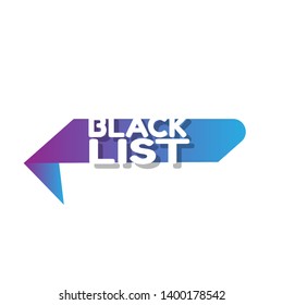 black list emblem, label, badge,sticker. black list speech bubble