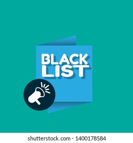 black list emblem, label, badge,sticker. black list speech bubble
