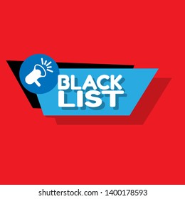 black list emblem, label, badge,sticker. black list speech bubble