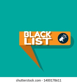 black list emblem, label, badge,sticker. black list speech bubble