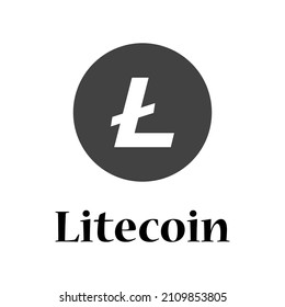 black litecoin coin icon on white background