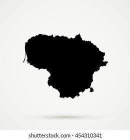 Black Lithuania Map Illustration