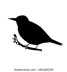 Black Little Bird Silhouette Vector Stock Vector (Royalty Free ...