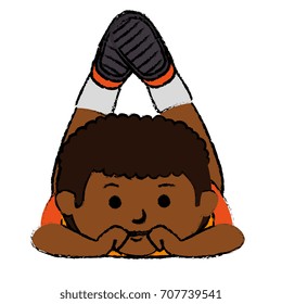 black little boy lying character
