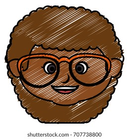 black little girl head character