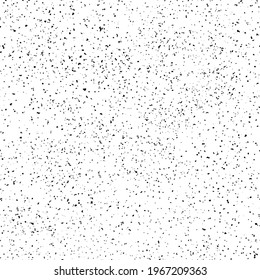 Black little stains seamless pattern. Scattered specks on white background. Grunge surface vector texture seamless pattern.