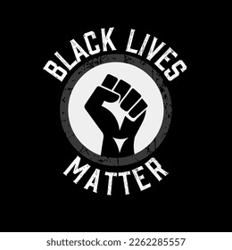 Black Live Material Icon. Strong Hand Symbol. Vector illustration. no Racism. Support for equal rights of black people.