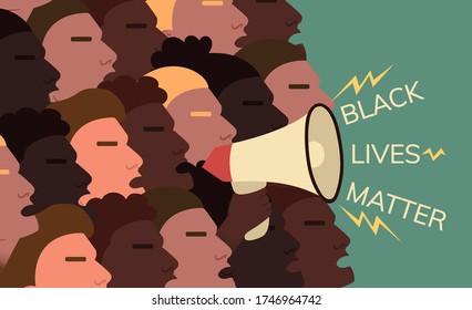 Black live matters. Social poster. Vector graphics. 