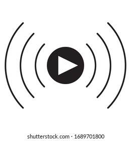 black Live streaming vector icon