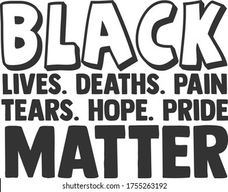 Black Lives Deaths Pain Tears Pride Matter | Stop Racism