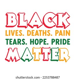 Black Lives Deaths Pain Tears Hope Pride Matter | Black History Month Svg | African American Svg | Black Power Svg | Black Fist Svg svg
