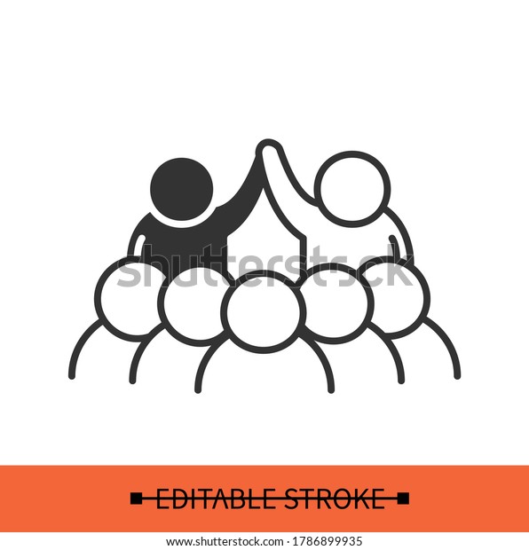 Black lives mater icon. Anti-racism social\
movement group demonstration linear pictogram. Concept of civil\
rights, minority support, and non-violent protest. Editable stroke\
vector illustration
