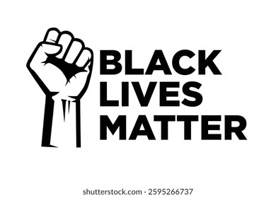 Black Lives Matter - Anti-racism motivation. vector illustration of a hand