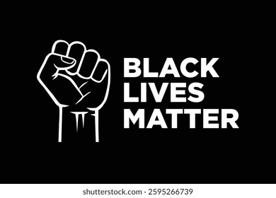 Black Lives Matter - Anti-racism motivation. vector illustration of a hand