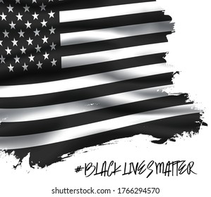 Black lives matter banner. Background to illustration the movement for the freedom of human rights,black lives matter text on flag,illustration EPS10.