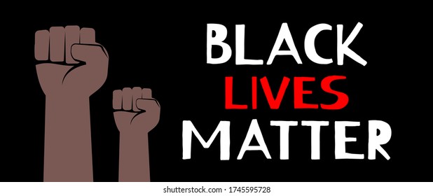 black lives matter banner design with african american fist hand