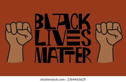 Black lives matter banner for protest, rally or awareness campaign against racial discrimination of dark skin color. Support for equal rights of black people. Banner vector illustration 