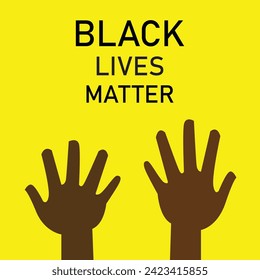 Black lives matter banner. Raised hands multinational society slogan Black lives matter. Anti racism and racial equality and tolerance banner. Vector illustration. Eps file 166.