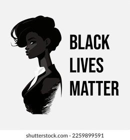 Black lives matter banner template  Poster and black woman 