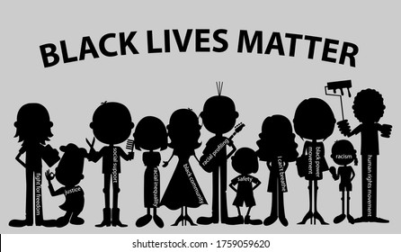 Black Lives Matter, BLM fight for justice movement poster